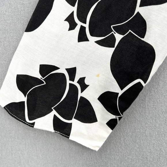 THAKOON ADDITION Tunic Womens 0 White Black Cotton Silk Voile 3/4 sleeve - Picture 10 of 15